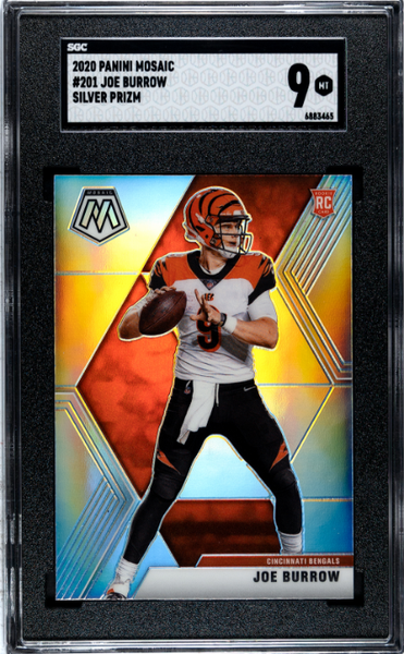 Joe Burrow 2020 Panini Mosaic Silver Prizm #201 SGC 9