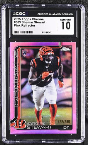 Shemar Stewart Pink Refractor 2025 Chrome 122/250 #363 CGC 10