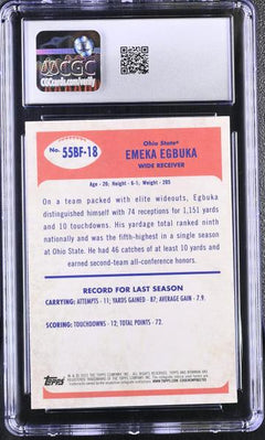 Emeka Egbuka 2023 University Chrome '55 Bowman Football #55BF-18 CGC 10-2
