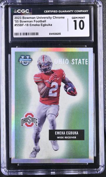 Emeka Egbuka 2023 University Chrome '55 Bowman Football #55BF-18 CGC 10-1