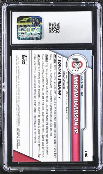 Marvin Harrison Jr. 2023 University Sapphire #100 CGC 10-2