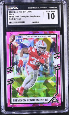 TreVeyon Henderson Pink Crystal 2022 Pro Set Draft Metal #PSB-TH1 CGC 10-1