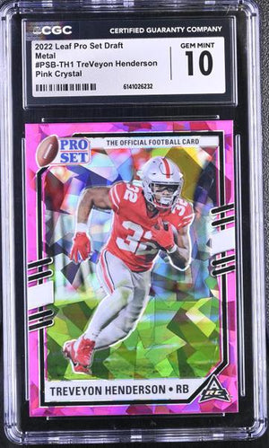 TreVeyon Henderson Pink Crystal 2022 Pro Set Draft Metal #PSB-TH1 CGC 10