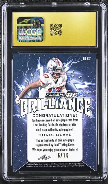 Chris Olave Pink Kaleidoscope 2022 Flash Flash of Brilliance Autographs 6/10 #FB-CO1 PRISTINE 10-2