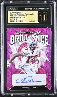 Chris Olave Pink Kaleidoscope 2022 Flash Flash of Brilliance Autographs 6/10 #FB-CO1 PRISTINE 10-1