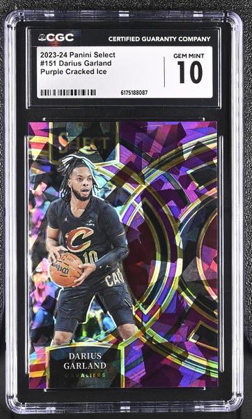 Darius Garland Purple Cracked Ice 2023-24 Select 10/99 #151 CGC 10-1