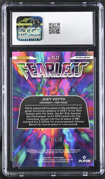 Joey Votto Red Mojo 2022 Prizm Fearless 144/149 #FL-17 CGC 10