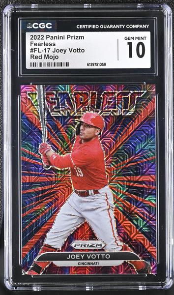 Joey Votto Red Mojo 2022 Prizm Fearless 144/149 #FL-17 CGC 10