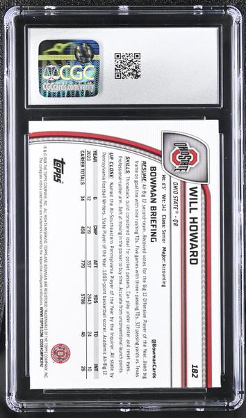 Will Howard X-Fractor 2024 University Chrome #182 CGC 10