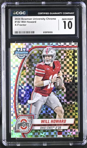 Will Howard X-Fractor 2024 University Chrome #182 CGC 10