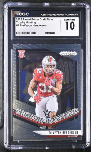 TreVeyon Henderson 2025 Prizm Draft Picks Trophy Hunting #4 CGC 10