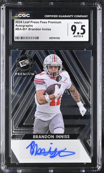 Brandon Inniss 2024 Press Pass Premium Autographs 2/99 #BA-BI1 CGC 9.5