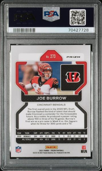 Joe Burrow 2021 Panini Prizm Red Ice #273 PSA 9-2