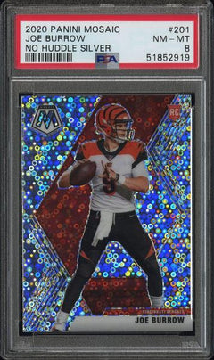 Joe Burrow 2020 Panini Mosaic No Huddle Silver #201 PSA 8-1