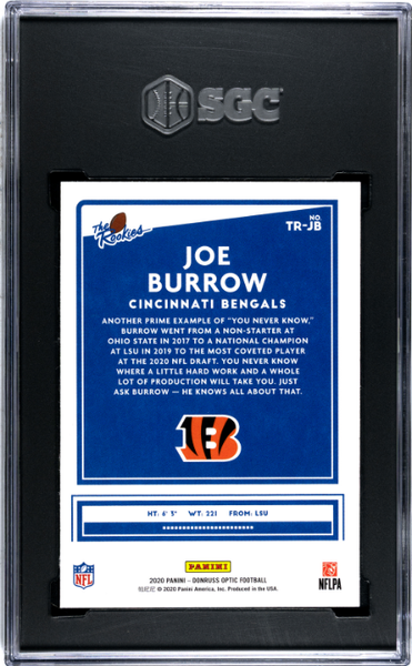 Joe Burrow 2020 Donruss Optic The Rookies #TR-JB SGC 9.5