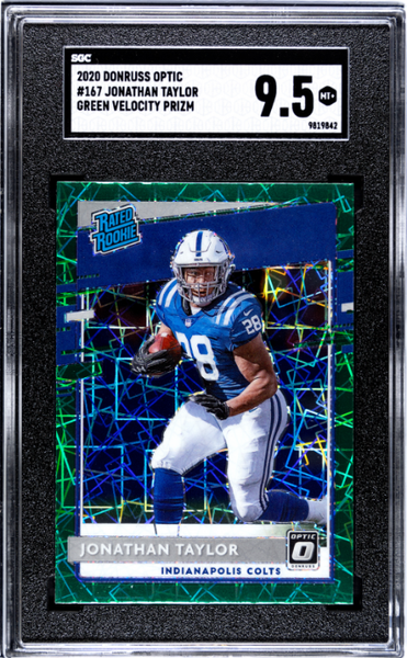 Jonathan Taylor 2020 Donruss Optic Green Velocity Prizm #167 SGC 9.5