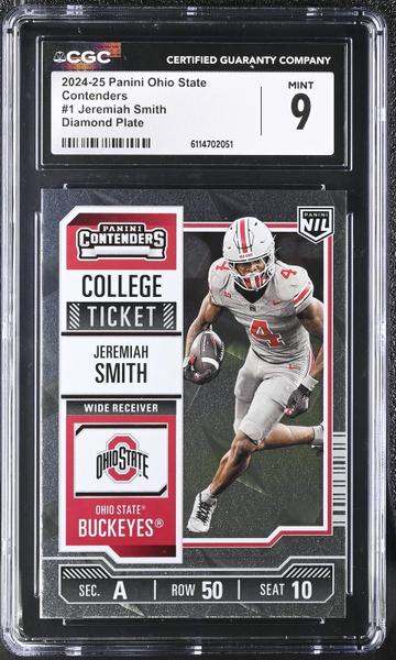 Jeremiah Smith Diamond Plate 2024-25 Ohio State Contenders #1 CGC 9-1