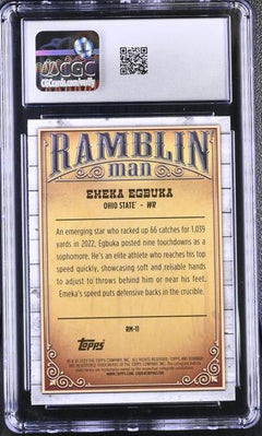 Emeka Egbuka 2023 University Chrome Ramblin' Man #RM-11 CGC 10-2