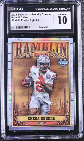 Emeka Egbuka 2023 University Chrome Ramblin' Man #RM-11 CGC 10-1