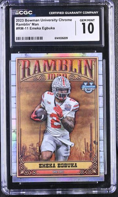 Emeka Egbuka 2023 University Chrome Ramblin' Man #RM-11 CGC 10-1