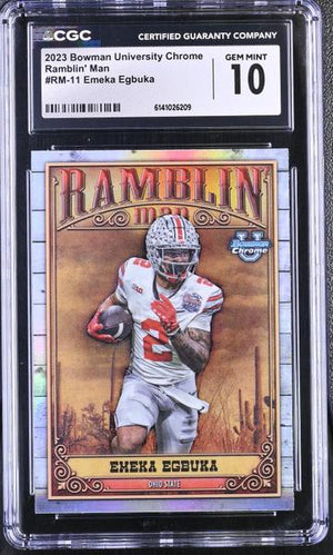 Emeka Egbuka 2023 University Chrome Ramblin' Man #RM-11 CGC 10