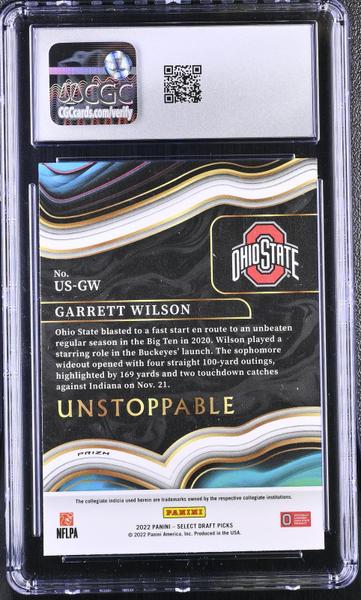 Garrett Wilson Silver 2022 Select Draft Picks Unstoppable #US-GW CGC 10-2