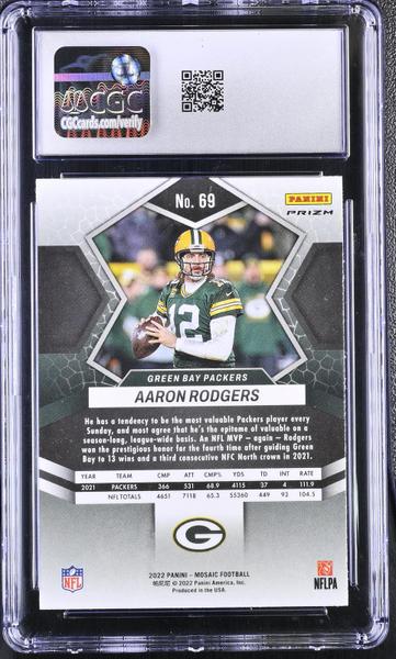 Aaron Rodgers Green 2022 Mosaic #69 CGC 10-2