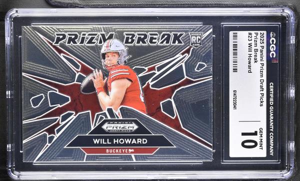 Will Howard 2025 Prizm Draft Picks Prizm Break #23 CGC 10