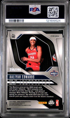 Aaliyah Edwards 2024 Panini Prizm WNBA Red Pulsar 199/299 #142 PSA 8-2