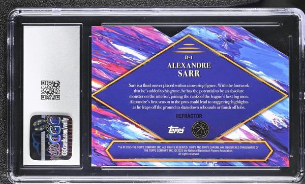 Alexandre Sarr Refractor 2024-25 Finest Debut #D-1 CGC 10