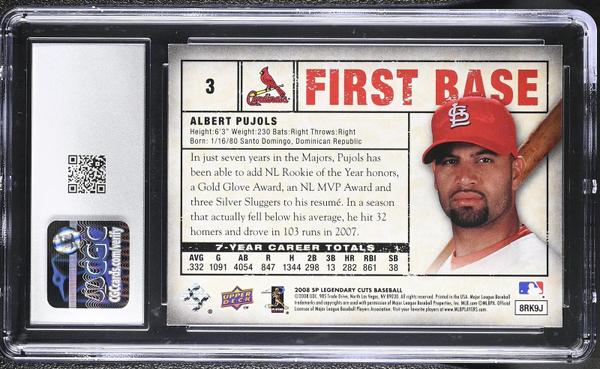 Albert Pujols 2008 Legendary Cuts #3 CGC 9-2