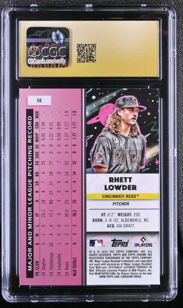 Rhett Lowder 2025 Cosmic Chrome #50 CGC PRISTINE 10-2