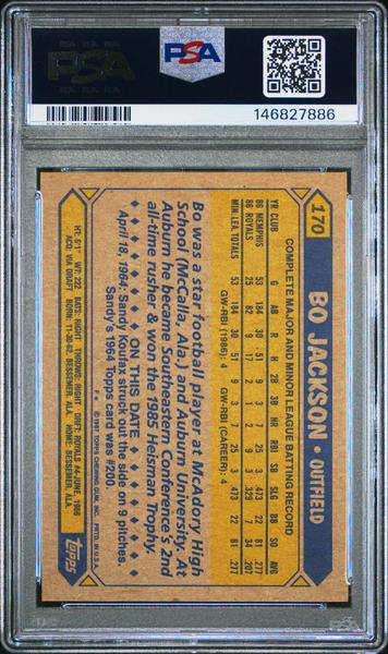 Bo Jackson 1987 Topps Future Stars #170 PSA 7-2