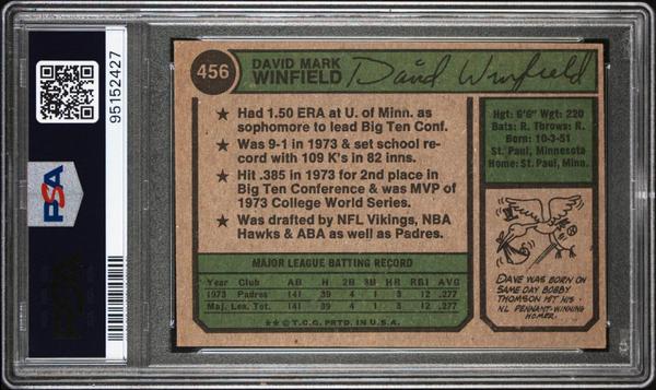 Dave Winfield 1974 Topps #456 PSA 5-2