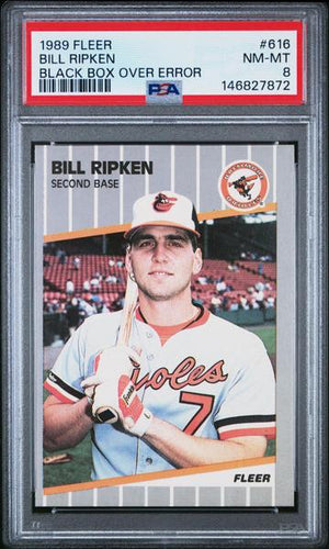 Bill Ripken 1989 Fleer Black Box Over Error #616 PSA 8