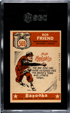 Bob Friend 1959 Topps All-Star #569 SGC 7-2