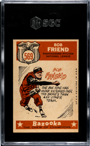 Bob Friend 1959 Topps All-Star #569 SGC 7