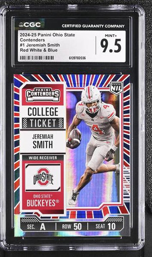 Jeremiah Smith Red White & Blue 2024-25 Ohio State Contenders #1 CGC 9.5