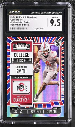 Jeremiah Smith Red White & Blue 2024-25 Ohio State Contenders #1 CGC 9.5-1