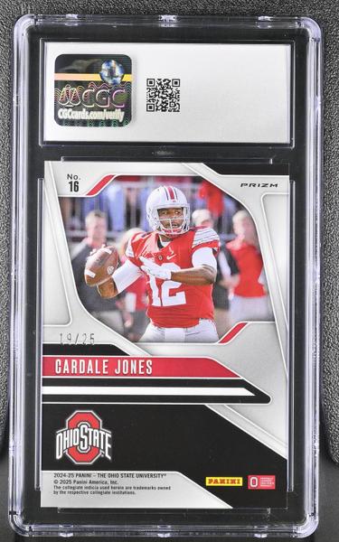 Cardale Jones Silver Vinyl 2024-25 Ohio State Prizm #16 19/25 CGC 9-2