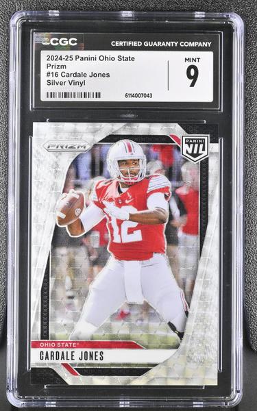 Cardale Jones Silver Vinyl 2024-25 Ohio State Prizm #16 19/25 CGC 9
