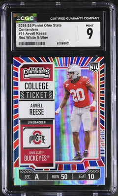 Arvell Reese Red White & Blue 2024-25 Ohio State Contenders #14 CGC 9-1