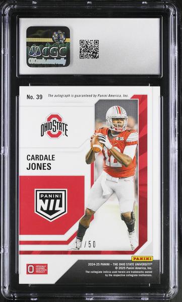 Cardale Jones Purple 2024-25 Ohio State Legendary Contenders #39 17/50 CGC 10-2