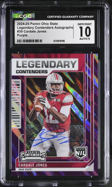 Cardale Jones Purple 2024-25 Ohio State Legendary Contenders #39 17/50 CGC 10-1