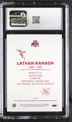 Lathan Ransom 2024 Ohio State Buckeyes Signature Series #S-15 CGC 9.5-2