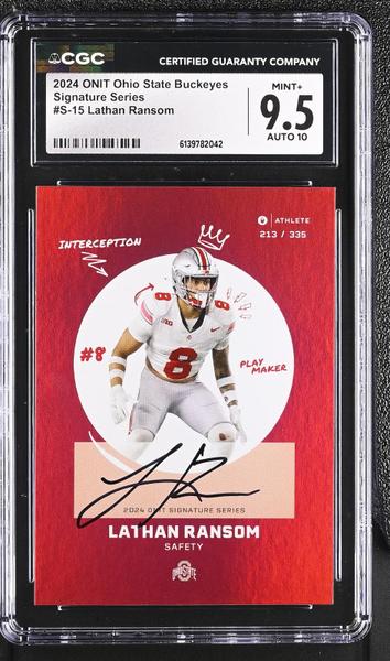 Lathan Ransom 2024 Ohio State Buckeyes Signature Series #S-15 CGC 9.5