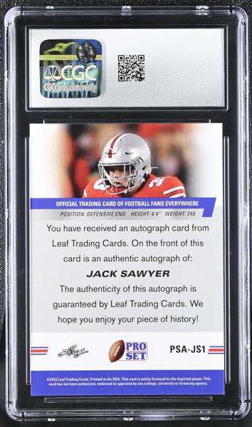 Jack Sawyer 2022 Pro Set Draft Autographs #PSA-JS1 CGC 10-2