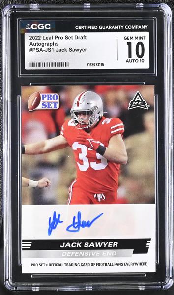Jack Sawyer 2022 Pro Set Draft Autographs #PSA-JS1 CGC 10-1