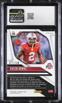 Caleb Downs Blue Ice 2025 Prizm Draft Picks #159 CGC 9-2