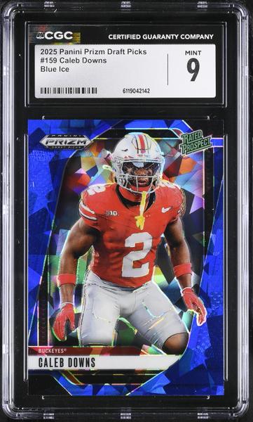 Caleb Downs Blue Ice 2025 Prizm Draft Picks #159 CGC 9-1
